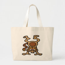 Mono lindo upside-down bolsas lienzo