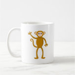 Mono que agita taza de café