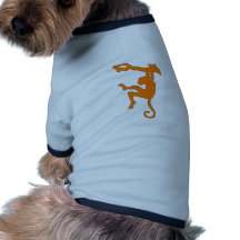 Mono que balancea en dibujo animado de la silueta  camiseta de mascota