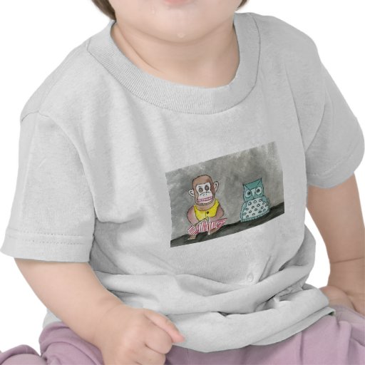 Mono y noctámbulo que aplauden camisetas