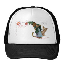 Mono y tarjeta del día de San Valentín del vintage Gorro