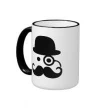 Monóculo sonriente del bigote taza