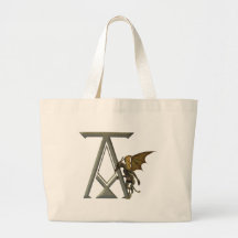 Monograma A del Gargoyle Bolsas Lienzo