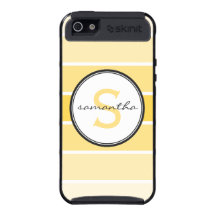 Monograma amarillo de Ombre iPhone 5 Funda