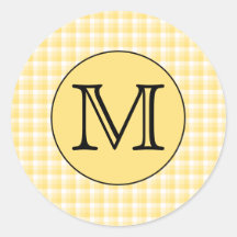 Monograma amarillo. Modelo de encargo de la letra  Etiquetas