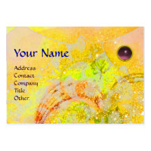 Monograma AMETHYST de las ONDAS, amarillo-naranja  Tarjetas De Visita