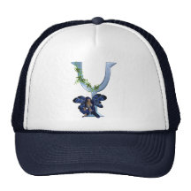 Monograma azul de hadas Y Gorros