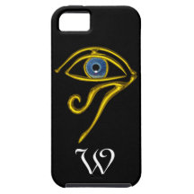 MONOGRAMA AZUL DEL TALISMÁN; negro iPhone 5 Coberturas