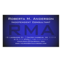Monograma azul elegante del consultor independient tarjetas personales