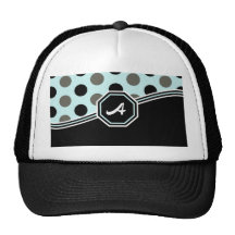 Monograma azul y negro gorro