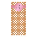 Monograma blanco de los lunares de Brown Tarjetas Publicitarias Personalizadas