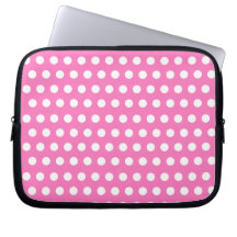 Monograma blanco rosado de los lunares manga portátil