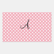 Monograma blanco rosado de los lunares rectangular altavoz