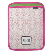 Monograma blanco rosado polvoriento de la letra de fundas ipad