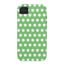 Monograma blanco verde de los lunares iPhone 4 carcasa