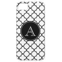 Monograma blanco y negro del personalizado del mod iPhone 5 protector