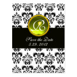 MONOGRAMA BLANCO Y NEGRO DEL TOPAZ DEL AMARILLO DE TARJETA POSTAL
