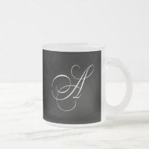 Monograma blanco y negro elegante - rubrique A Taza