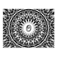 Monograma blanco y negro O de la flor de la estrel Tarjetas Postales