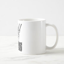 Monograma blanco y negro W del art déco floral Tazas De Café