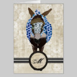 Monograma color de rosa azul Notecard de Moses tarjetas