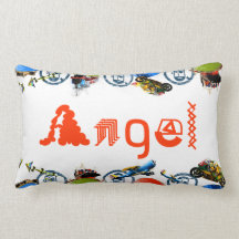 Monograma conocido personalizado para el ángel/los cojines