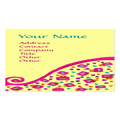 MONOGRAMA de DECO, amarillo negro fucsia rosado Plantilla De Tarjeta Personal