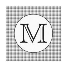 Monograma de encargo. Blanco y negro con el contro Impresión En Lona