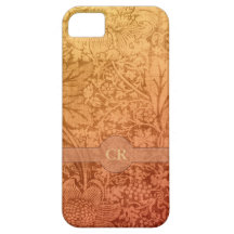 Monograma de encargo floral de los cardos y de las iPhone 5 Case-Mate funda