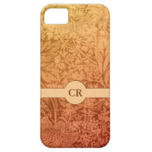 Monograma de encargo floral de los cardos y de las iPhone 5 carcasas