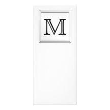 Monograma de encargo impreso. Blanco y negro. Comunicado Personalizado
