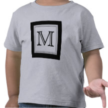 Monograma de encargo impreso. Gris negro y pálido Camisetas
