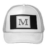 Monograma de encargo impreso. Gris negro y pálido Gorras De Camionero