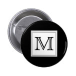 Monograma de encargo impreso. Gris negro y pálido Pins