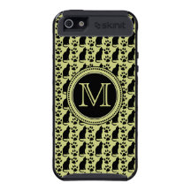 Monograma de la cal del modelo de los gatos negros iPhone 5 cobertura