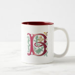 Monograma de la flor de lis B Tazas De Café