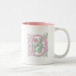 Monograma de la flor de lis D Tazas