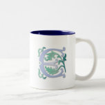 Monograma de la flor de lis E Taza De Café