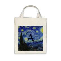 Monograma de la noche estrellada bolsa