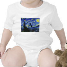 Monograma de la noche estrellada camisetas