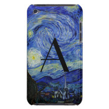 Monograma de la noche estrellada barely there iPod funda