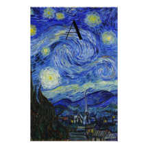 Monograma de la noche estrellada papelería de diseño