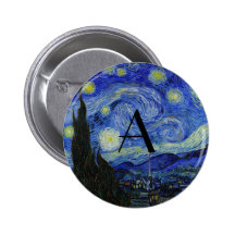 Monograma de la noche estrellada pin
