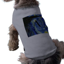 Monograma de la noche estrellada ropa perro