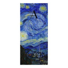 Monograma de la noche estrellada tarjetas publicitarias