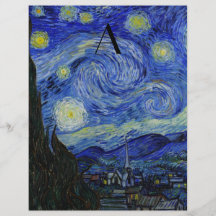 Monograma de la noche estrellada tarjetón