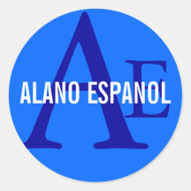 Monograma de la raza de Alano Espanol Etiqueta