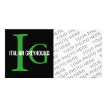 Monograma de la raza del galgo italiano tarjeta fotografica personalizada