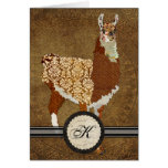 Monograma de lujo Notecard de la llama Tarjetas