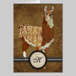 Monograma de lujo Notecard de la llama tarjetas